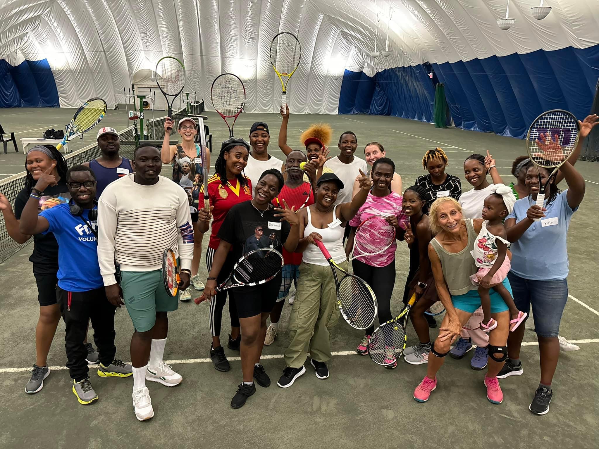 The Rainbow Kings and Queens try tennis at Rosedale! https://www.queerpositivepower.ca/