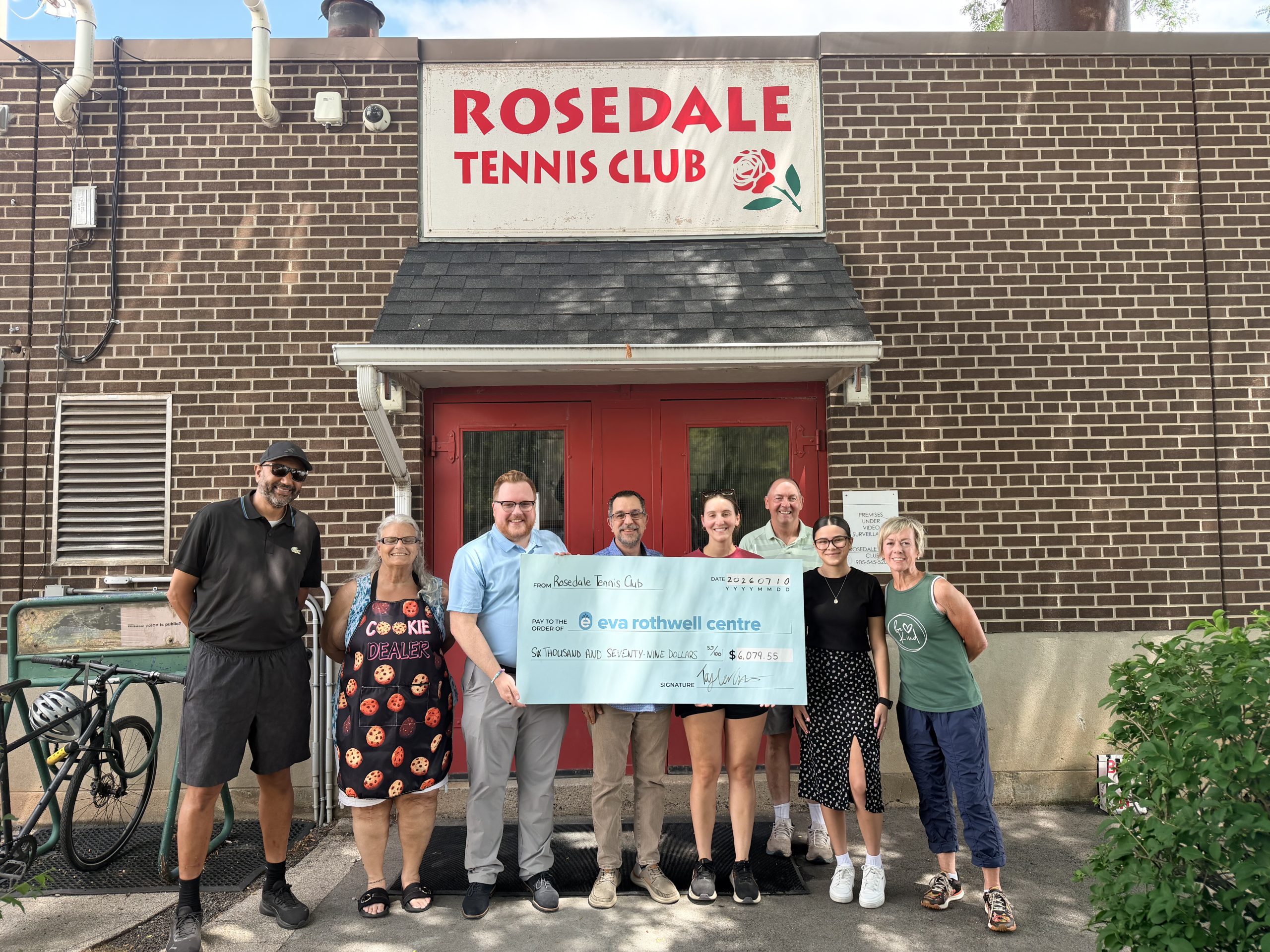 9th Annual Friends & Family Tennis Tournament Cheque Presentation